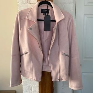 Perfect pink suede moto jacket!